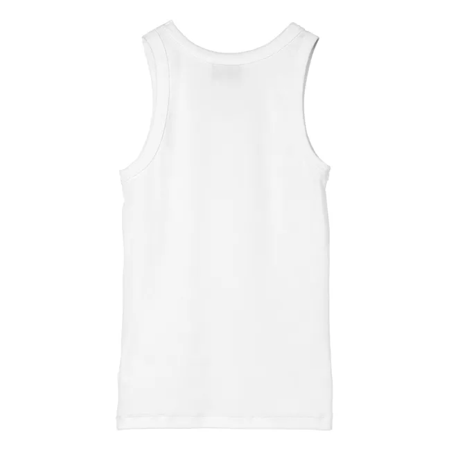 Camiseta de asas Acanalado algodón orgánico | Blanco