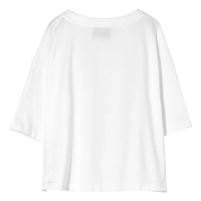 Oversized Crop Organic Cotton T-shirt  | White