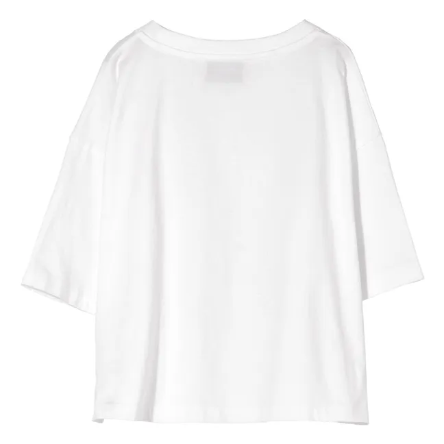 T-Shirt Oversized Crop Bio-Baumwolle | Weiß