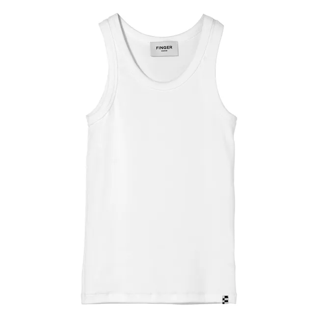 Camiseta de asas Acanalado algodón orgánico | Blanco