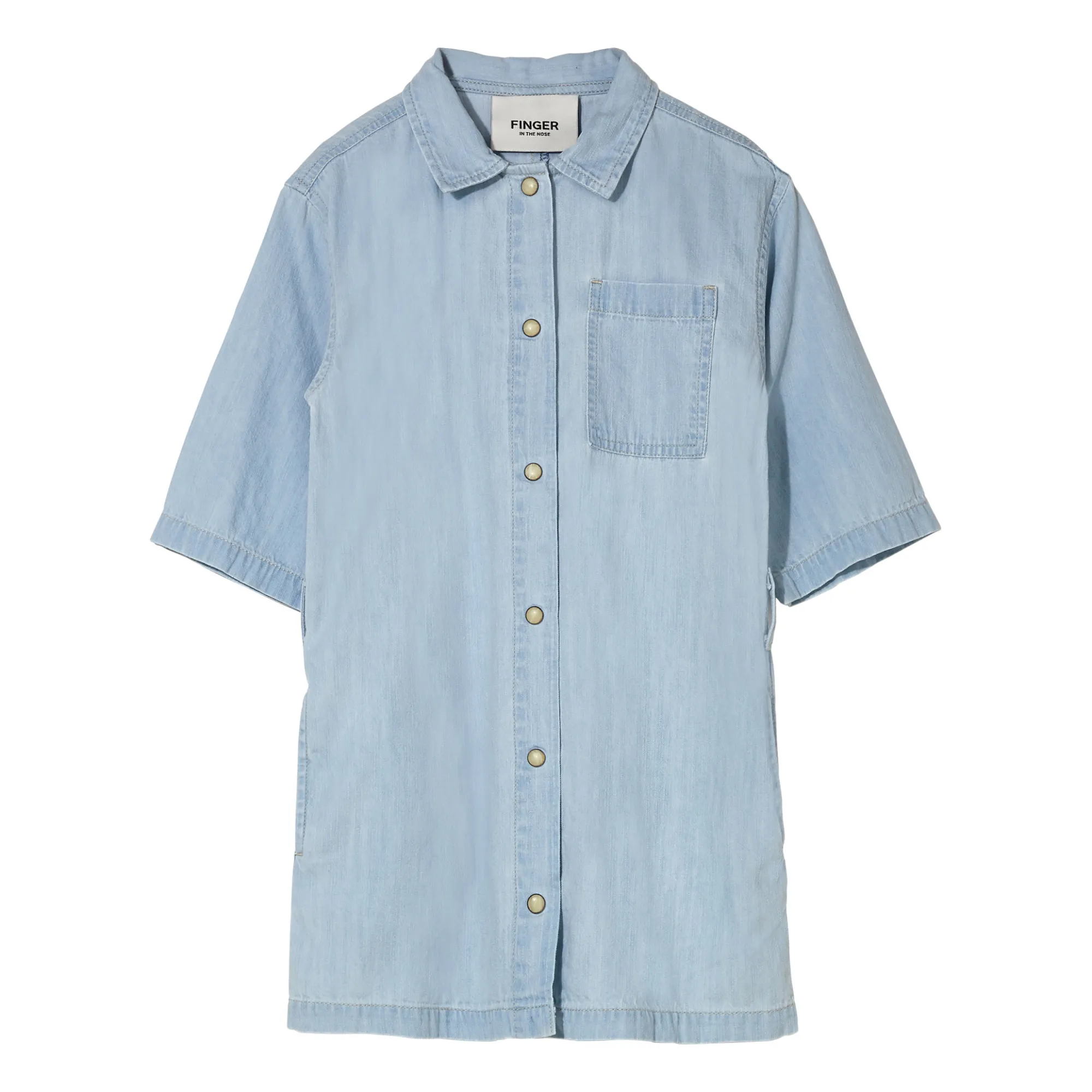 Finger In The Nose Denim Blue Creston Shirt Dress