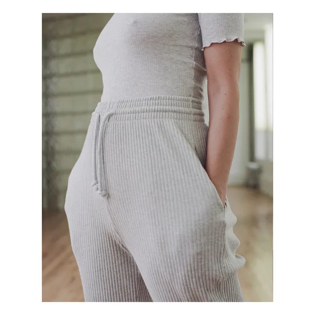 Jogginghose Gerippt Bio-Baumwolle | Grau