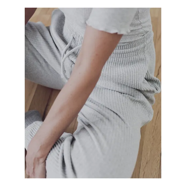 Jogginghose Gerippt Bio-Baumwolle | Grau