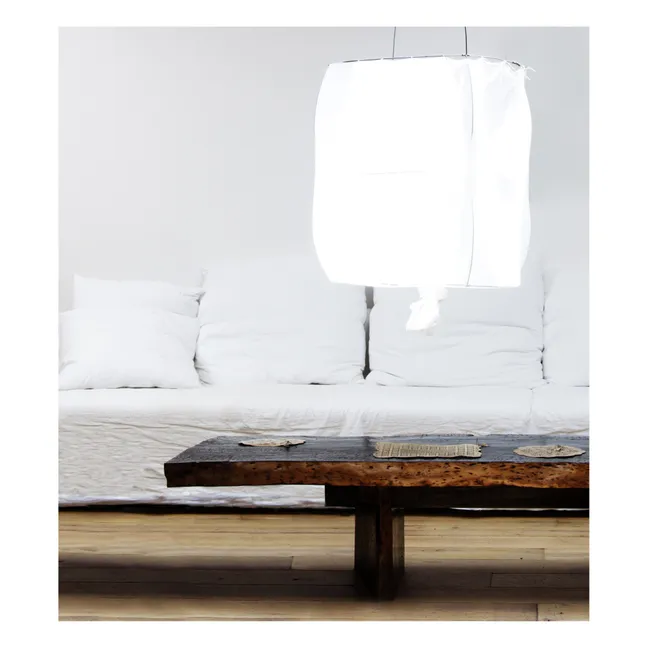 Lámpara colgante Koushi en metal y algodón | Blanco