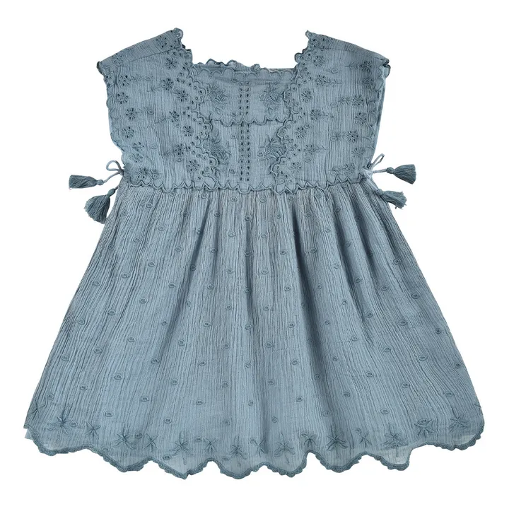 Leilani Organic Cotton Dress  | Grey blue- Product image n°0