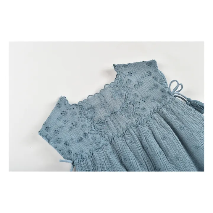 Vestido algodón orgánico Leilani | Azul Gris- Imagen del producto n°1