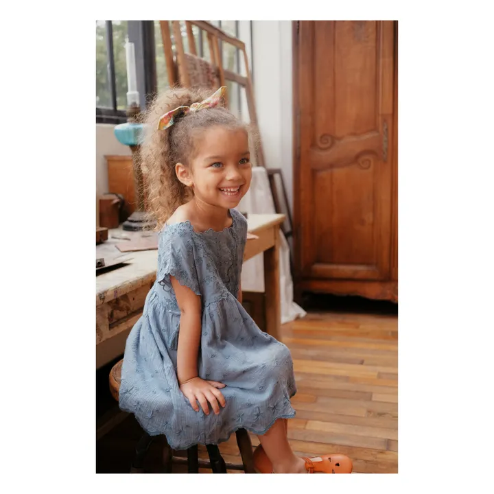 Leilani Organic Cotton Dress  | Grey blue- Product image n°2