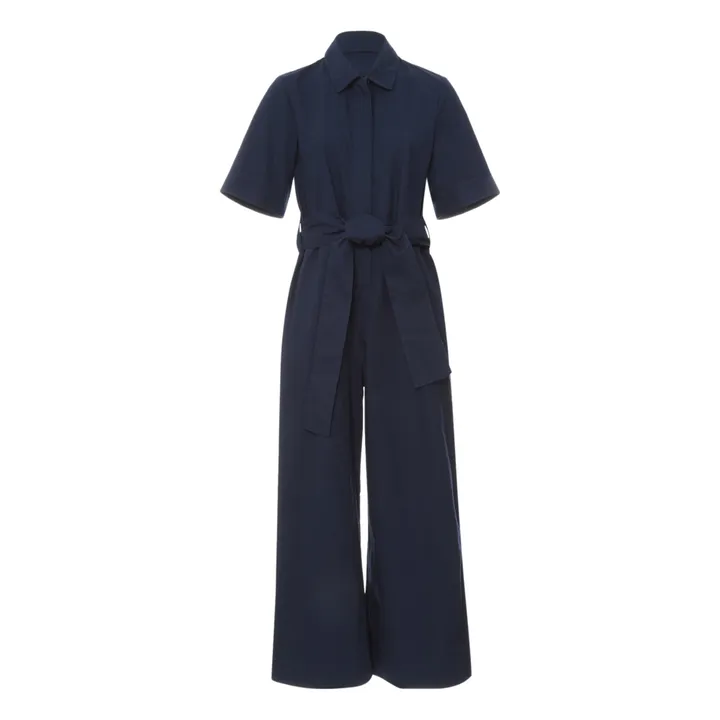 Organic Cotton Jumpsuit  | Navy blue- Product image n°0