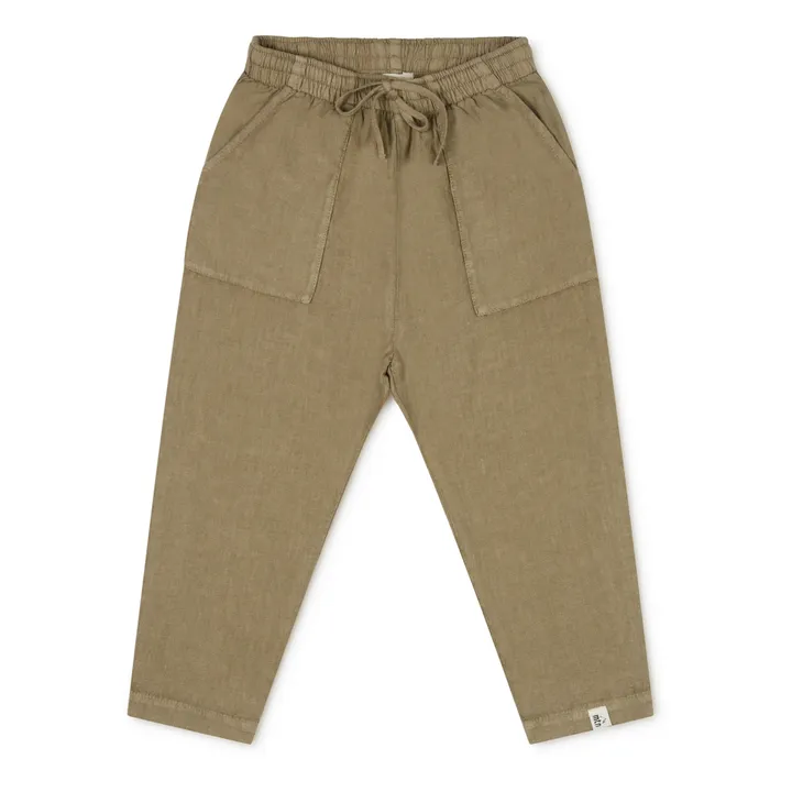 Pantaloni in lino Lio | Verde militare- Immagine del prodotto n°0