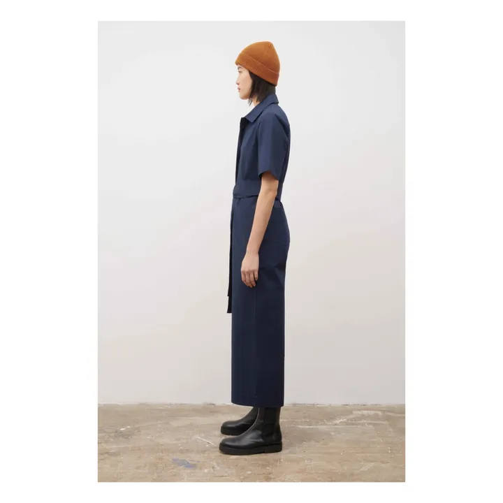 Organic Cotton Jumpsuit  | Navy blue- Product image n°3