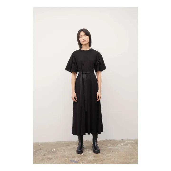 Kleid Origami Bio-Baumwolle | Schwarz- Produktbild Nr. 1