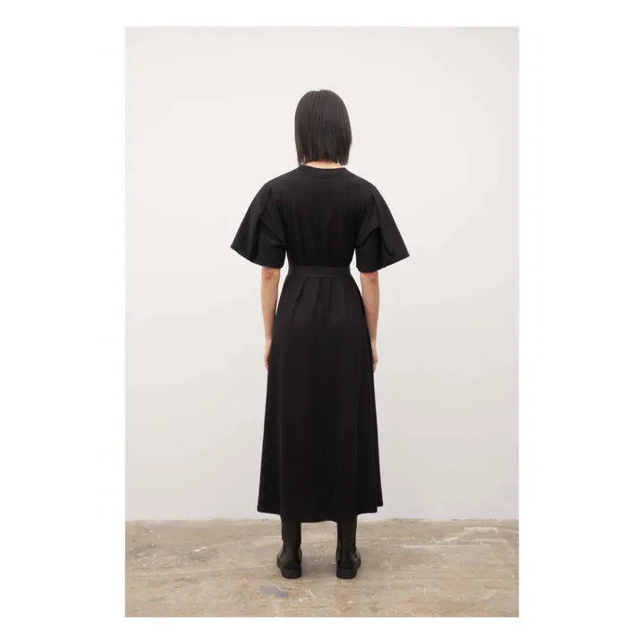 Kleid Origami Bio-Baumwolle | Schwarz- Produktbild Nr. 4