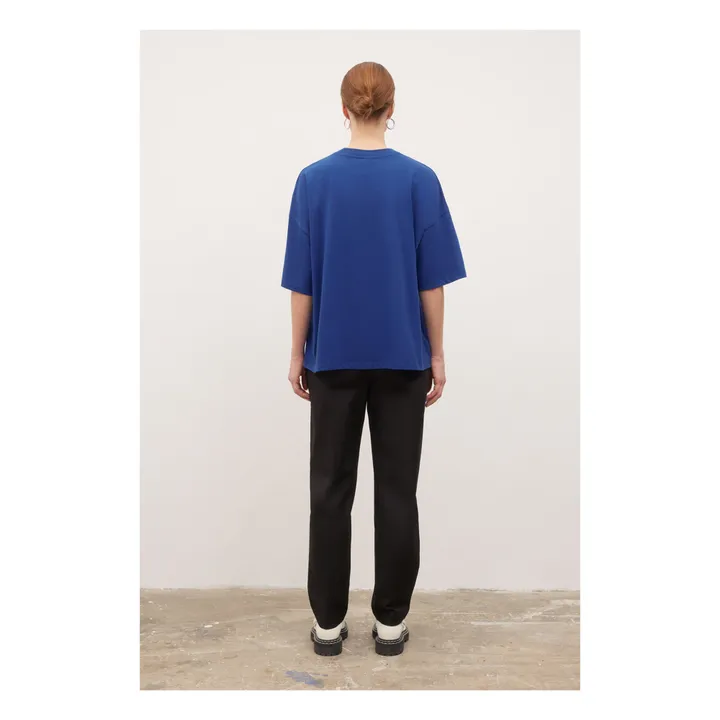 T-Shirt Oversized Boxy Coton Bio | Bleu électrique- Image produit n°2