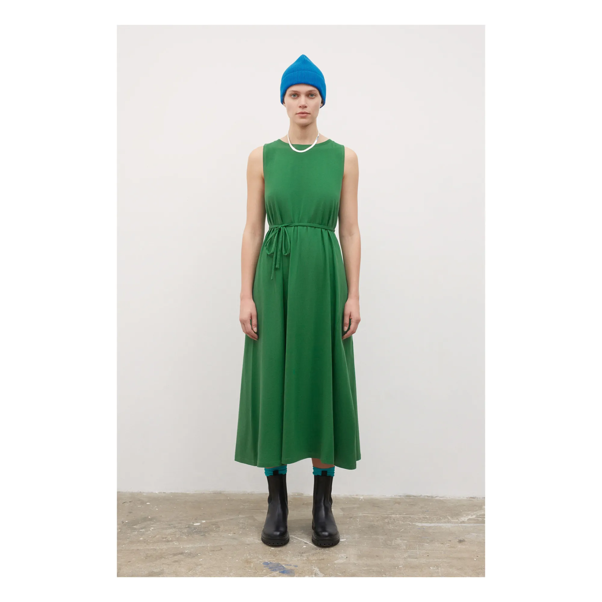 Kowtow - Organic Cotton Tank Swing Dress - Green | Smallable