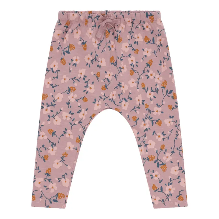 Pantaloni Sarouel Fleurs in cotone bio | Malva- Immagine del prodotto n°0
