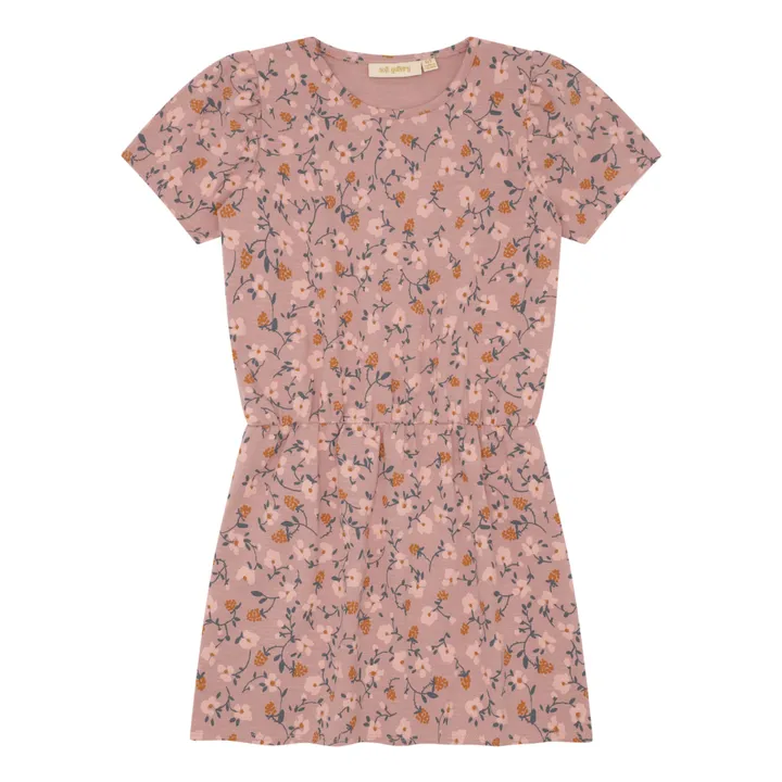 Hillaria Floral Pattern Organic Cotton Dress  | Peach- Product image n°0
