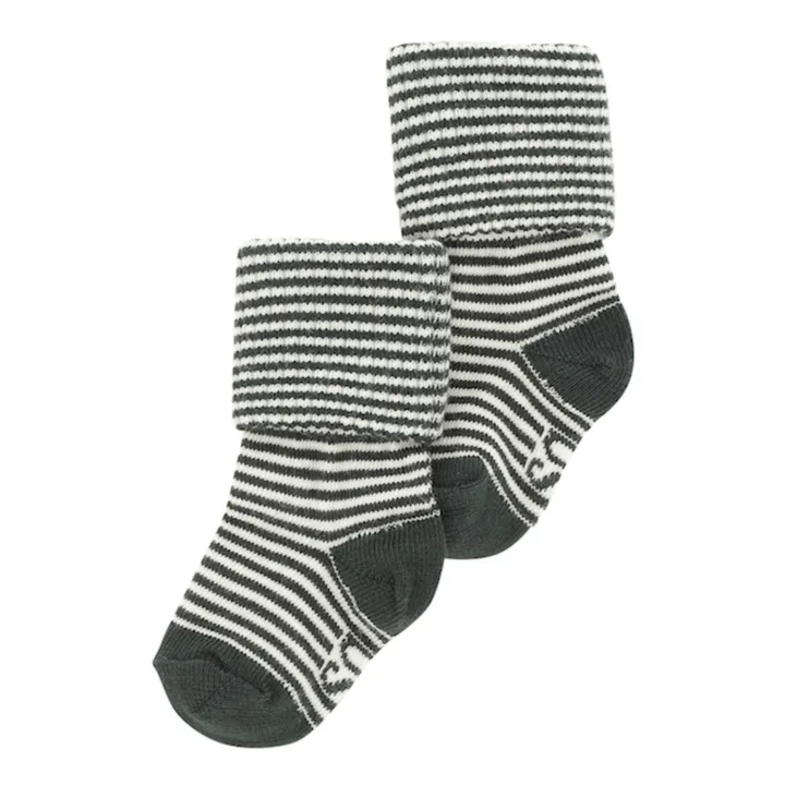 Gestreifte Baby-Socken | Schwarz- Produktbild Nr. 0
