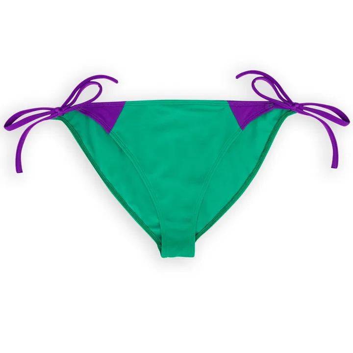 Bas de Maillot de Bain Bikini Bio Bicolore | Vert- Image produit n°0