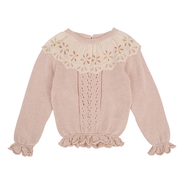 Garance English Embroidered Jumper  | Pink- Product image n°0