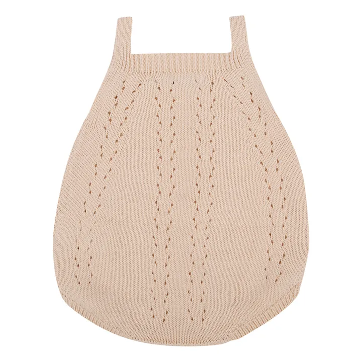 Alice Organic Cotton Knit Romper  | Natural- Product image n°1