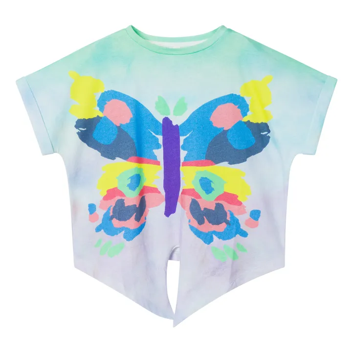 T-Shirt à Nouer Coton Bio Papillon | Vert d'eau- Image produit n°0