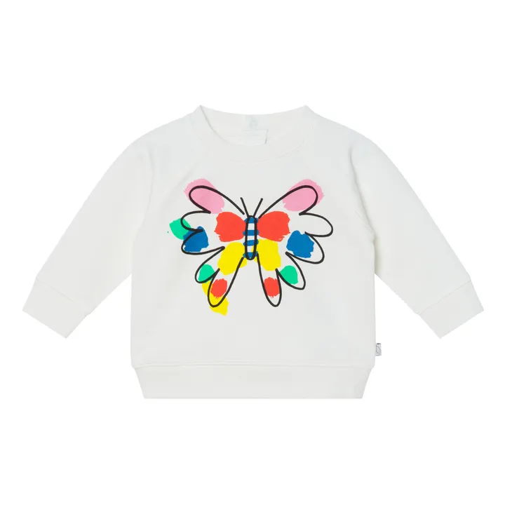 Sweatshirt Bio-Baumwolle Schmetterling | Weiß- Produktbild Nr. 0
