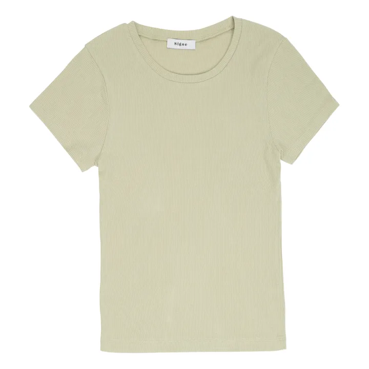 T-Shirt Lila aus Bio-Baumwolle | Blasses Grün- Produktbild Nr. 0