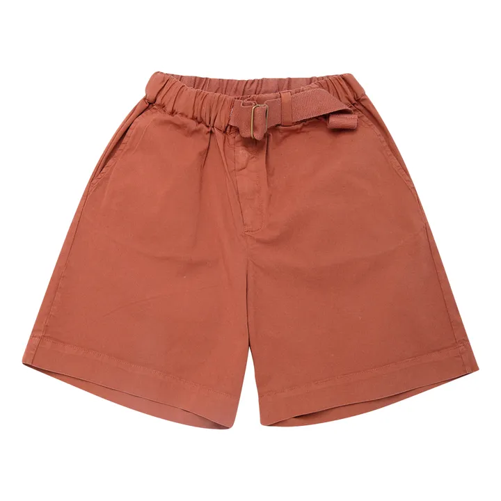 David Organic Cotton Poplin Shorts | Caramel- Product image n°0