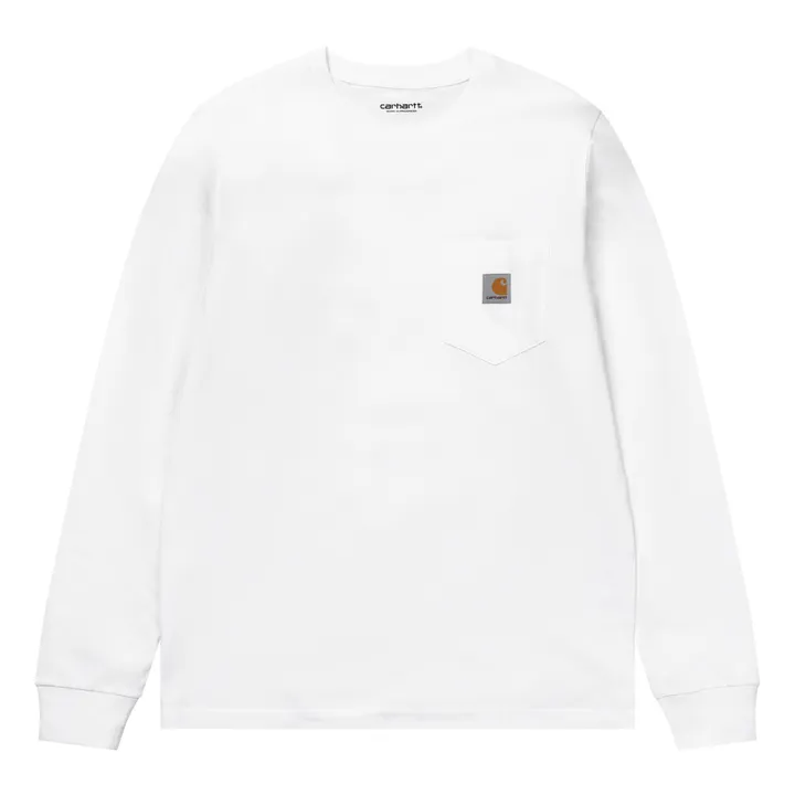 T-shirt Pocket Manches Longues | Blanc- Image produit n°0