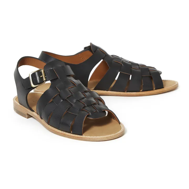 Boroma Leather Sandals | Black- Product image n°1