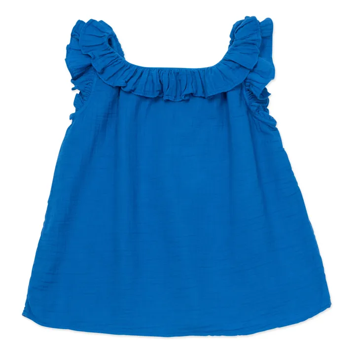 Alois Organic Cotton Muslin Top  | Royal blue- Product image n°0