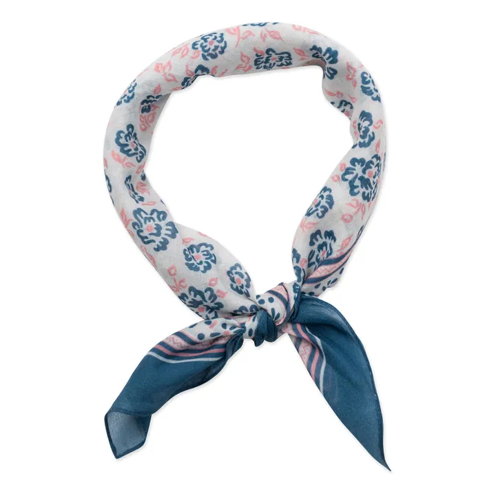 Floral Scarf  | Navy blue- Product image n°1