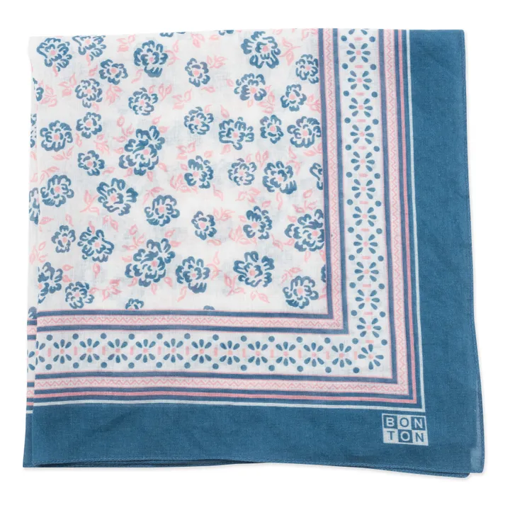 Floral Scarf  | Navy blue- Product image n°2