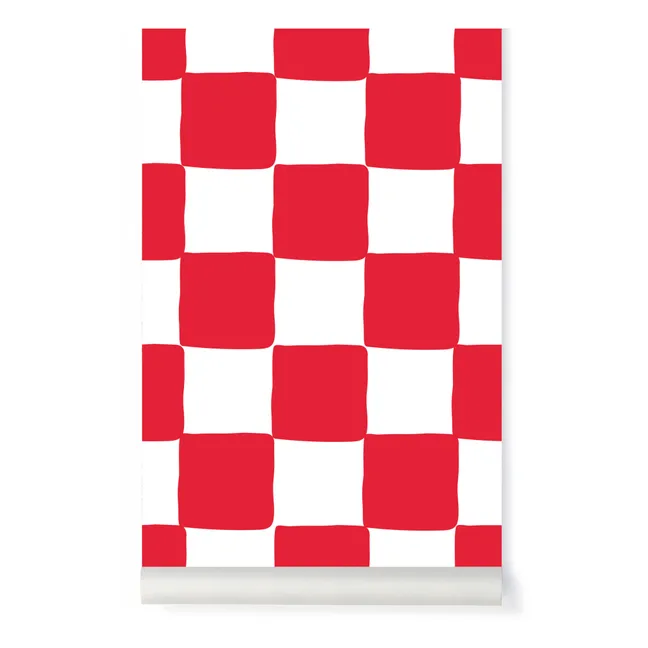 Checkered Wallpaper - Mathilde Cabanas x Bonjourgeorges | Red
