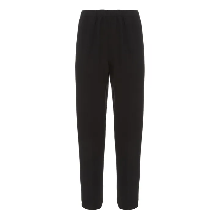 Pantalones elásticos mezcla de lino  | Negro- Imagen del producto n°0