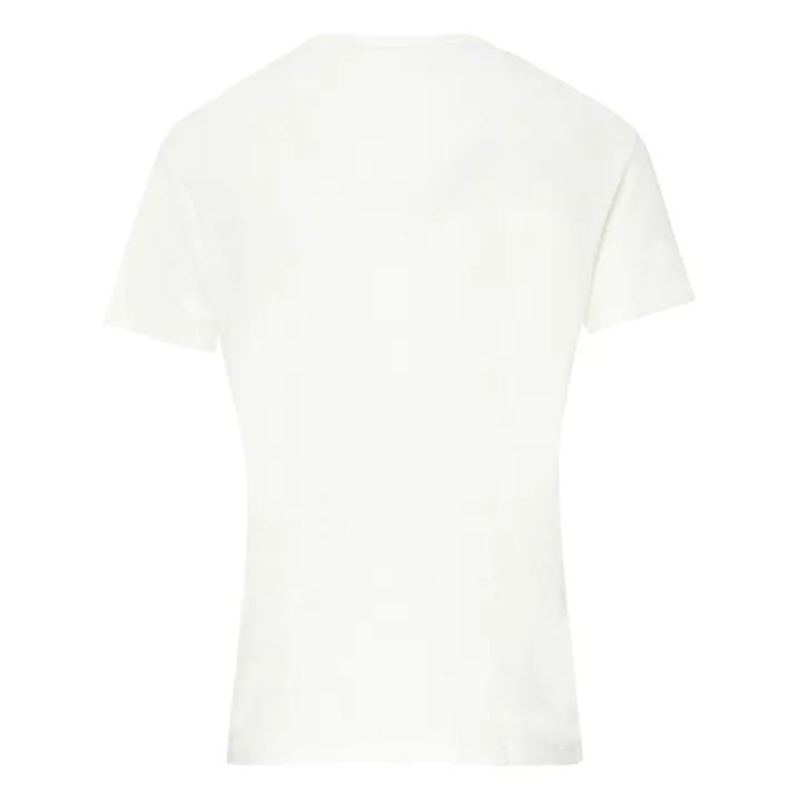 T-shirt in lino | Bianco- Immagine del prodotto n°4
