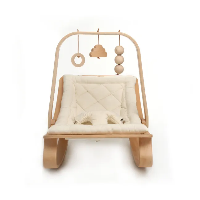 Arche d'éveil avec ses jouets pour transat Levo | Hêtre