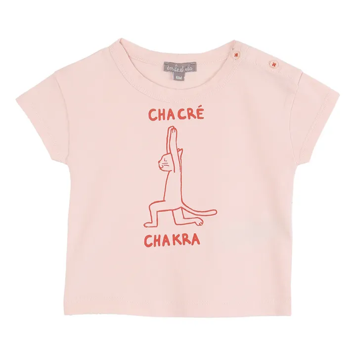 T-Shirt Chat Yoga | Rose pâle- Image produit n°0