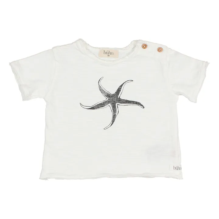Organic Cotton Star Baby T-Shirt  | Ecru- Product image n°0