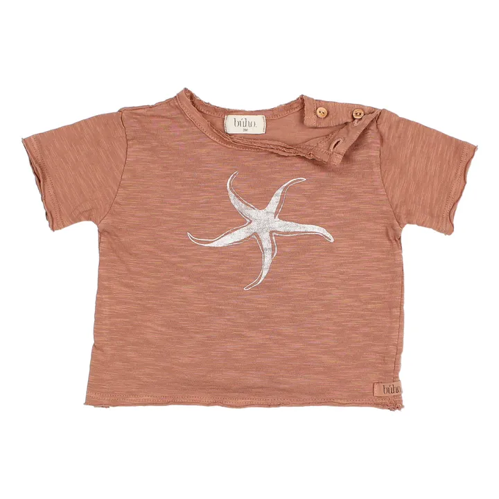 Organic Cotton Star Baby T-Shirt  | Rust- Product image n°1