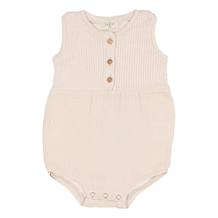 Organic Cotton Romper  | Pale pink- Product image n°0