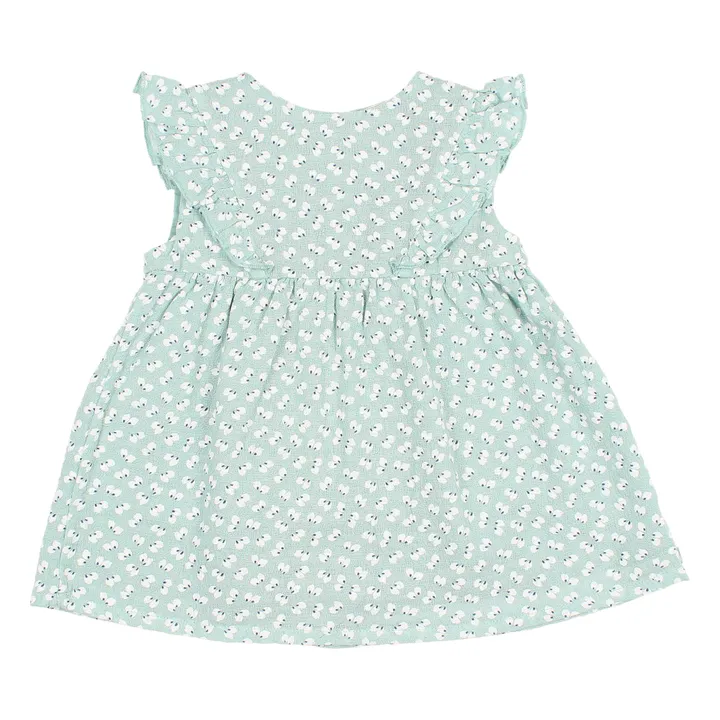 Organic Cotton Floral Dress  | Green water- Product image n°0