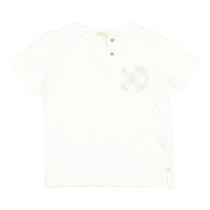 Organic Cotton Buttoned T-Shirt  | Ecru- Product image n°0
