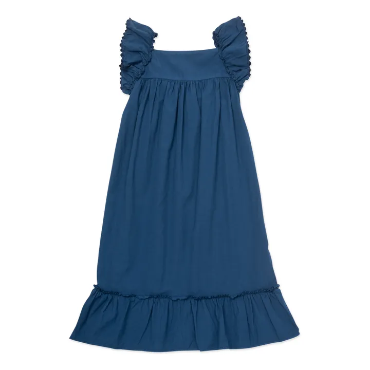 Vestido gasa de algodón orgánico Celia | Azul Marino- Imagen del producto n°0