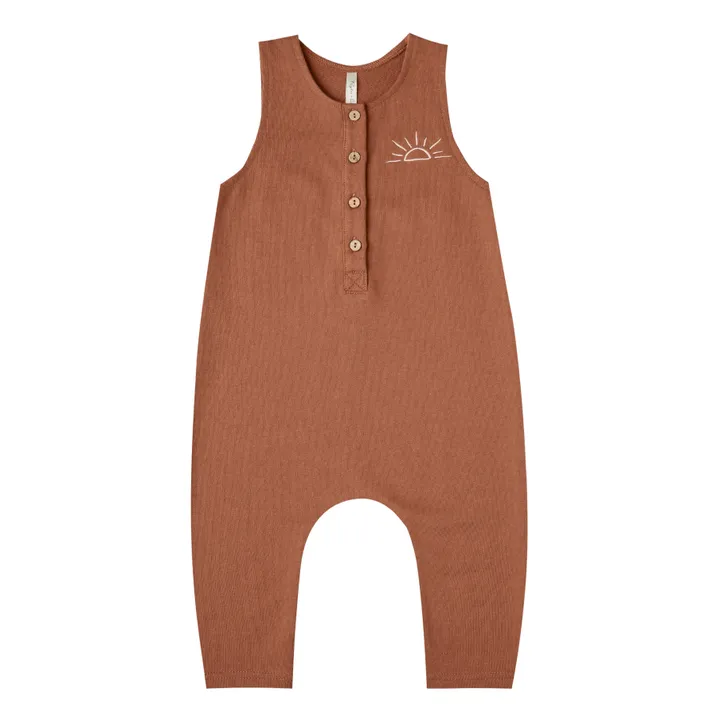 Terry Buttoned Sunset Jumpsuit  | Rust- Product image n°0