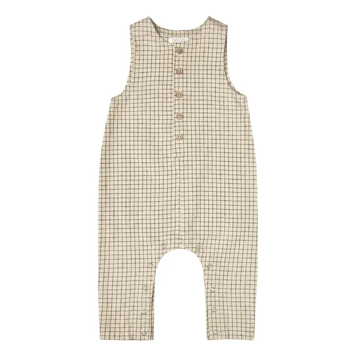 Cotton Crepe Striped Jumpsuit  | Ecru- Product image n°0