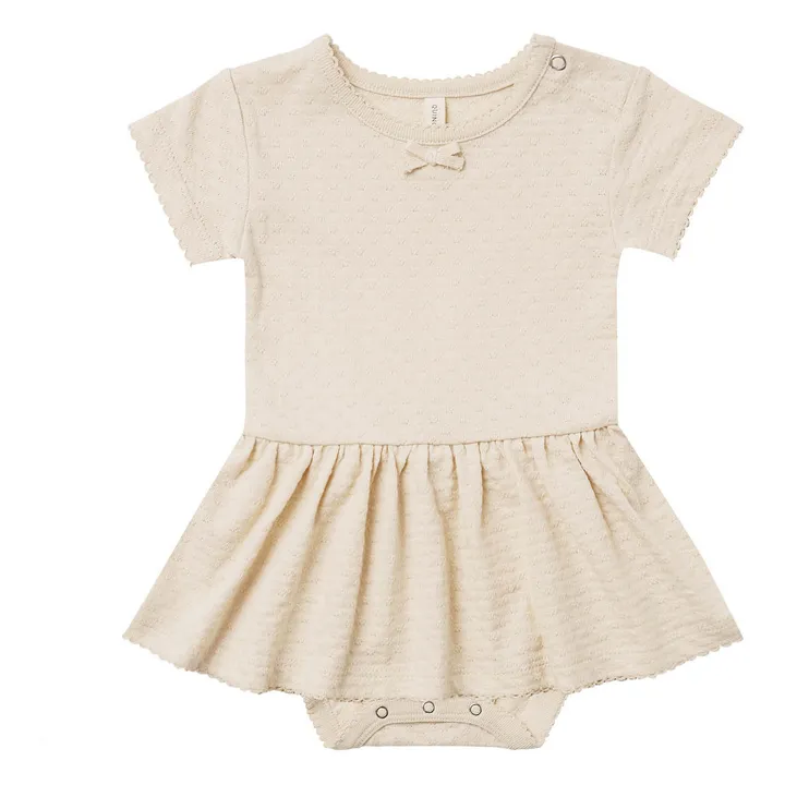 Organic Cotton Pointelle Romper  | Off white- Product image n°0