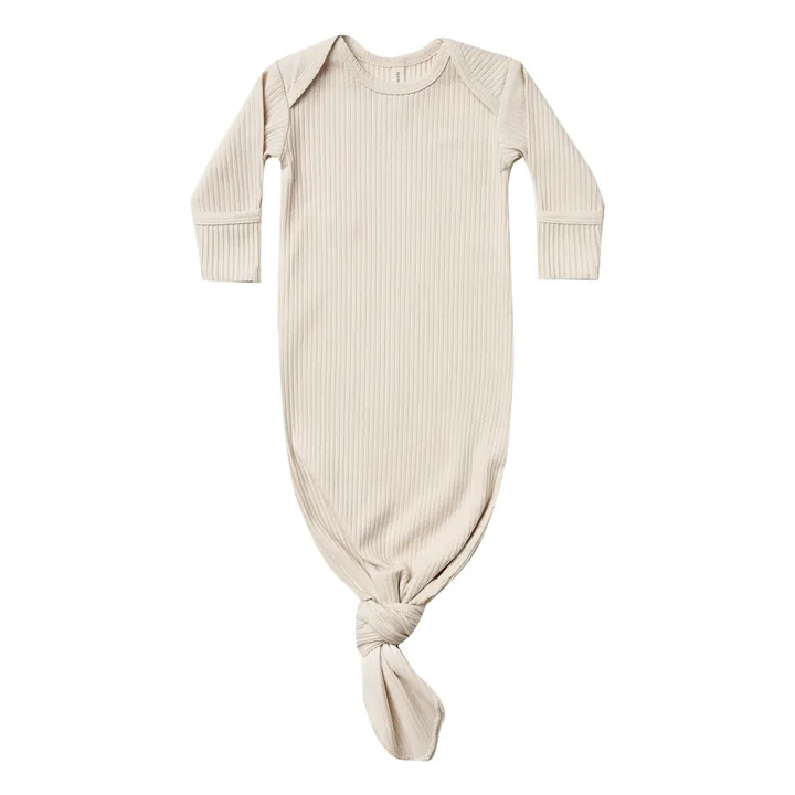 Pyjama Kimono Côtelée Coton Bio | Blanc cassé- Image produit n°0