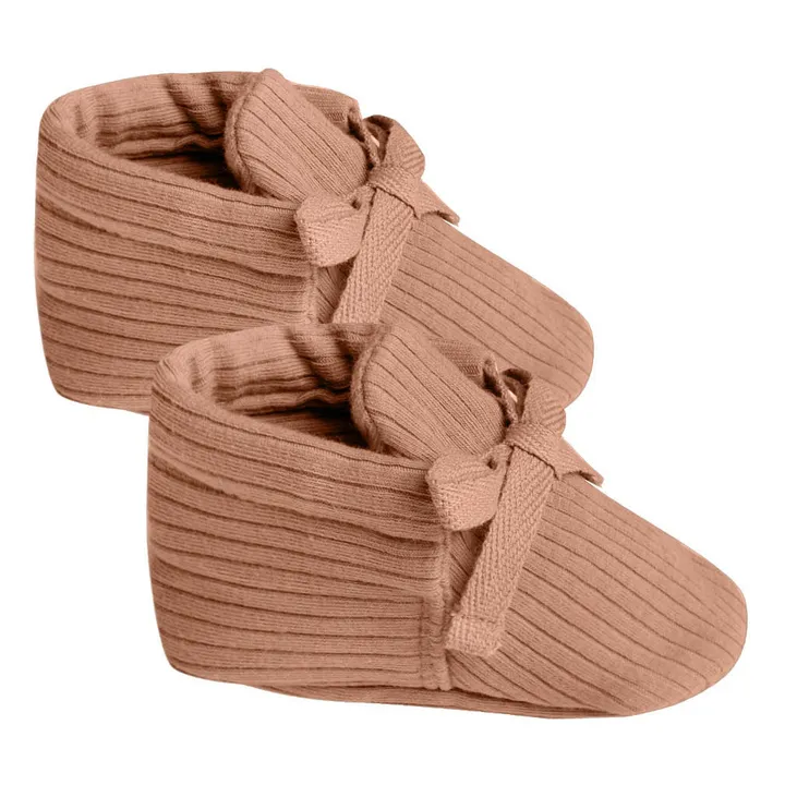 Zapatillas de canalé algodón orgánico | Terracotta- Imagen del producto n°0