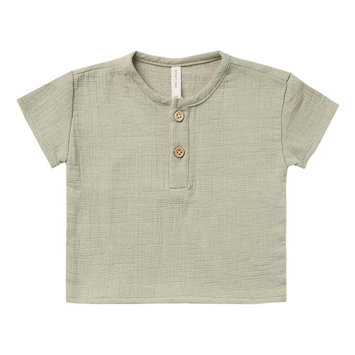 Organic Double Cotton Muslin T-Shirt  | Green water- Product image n°0